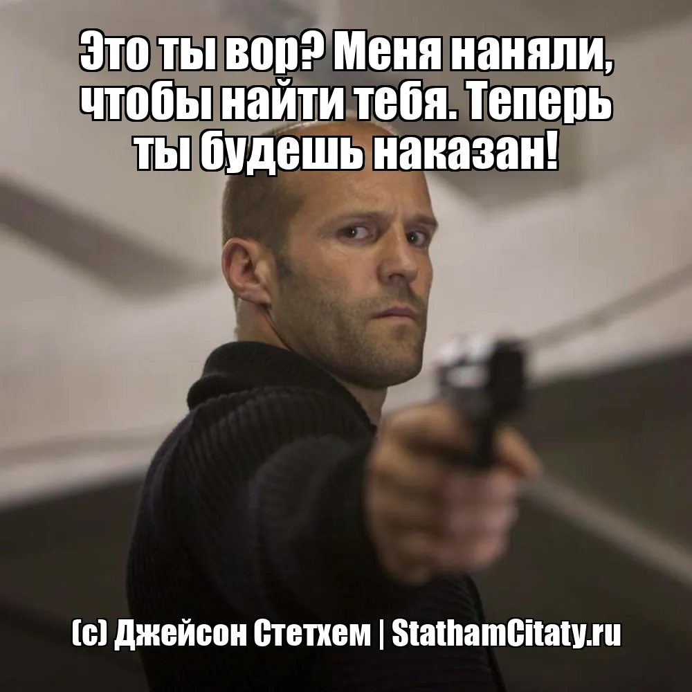 Это ты вор? Меня наняли, чтобы найти тебя. Теперь ты будешь наказан!  (с) Джейсон Стетхем