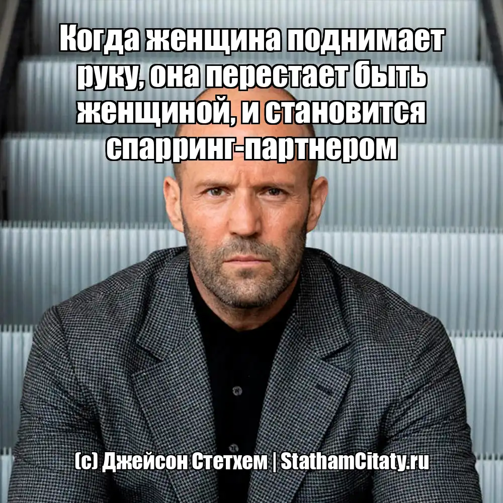 Когда женщина поднимает руку, она перестает быть женщиной, и становится спарринг-партнером  (с) Джейсон Стетхем