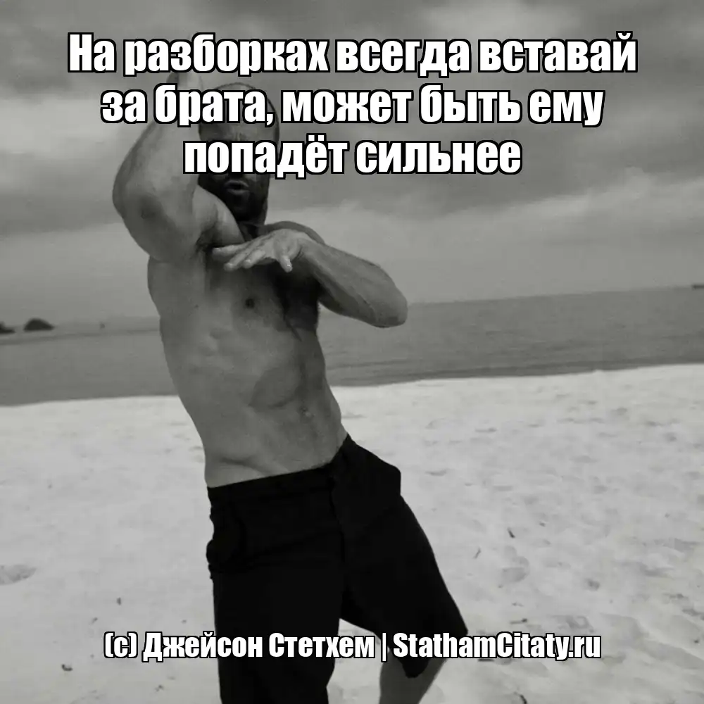 На разборках всегда вставай за брата, может быть ему попадёт сильнее  (с) Джейсон Стетхем