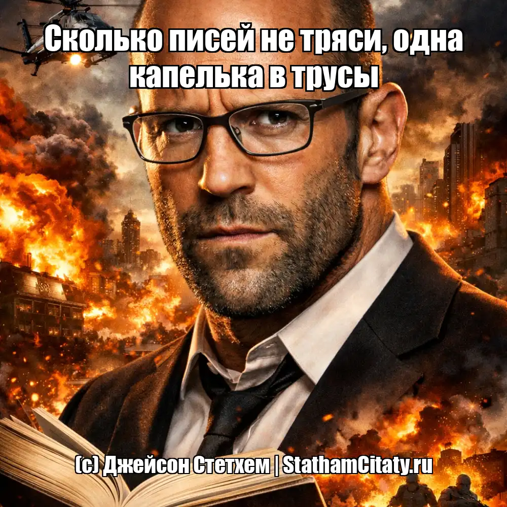 Сколько писей не тряси, одна капелька в трусы  (с) Джейсон Стетхем