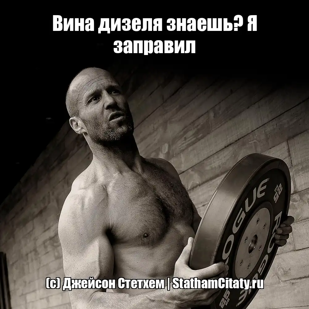 Вина дизеля знаешь? Я заправил  (с) Джейсон Стетхем