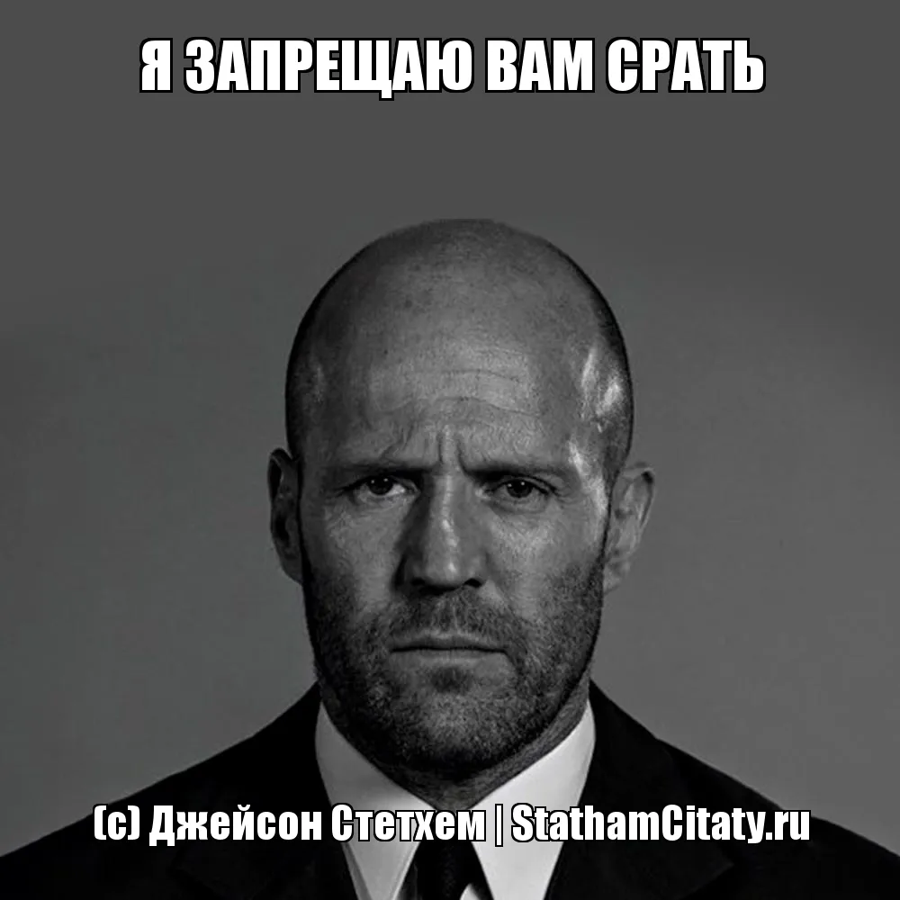 Я ЗАПРЕЩАЮ ВАМ СРАТЬ  (с) Джейсон Стетхем